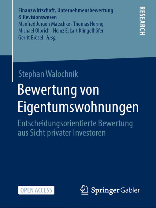 Title details for Bewertung von Eigentumswohnungen by Stephan Walochnik - Available